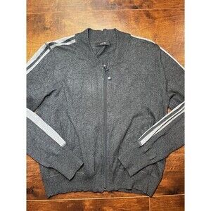 LEIMERE Full Zip Long Sleeve Sweater Gray Sz Large